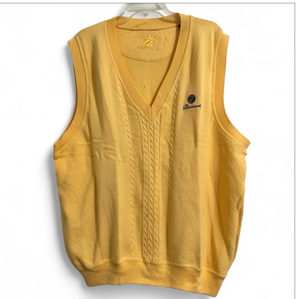 Men’s Sweater Vest, Exclusive Blackhawk Country Club Cutter & Buck Yellow XL